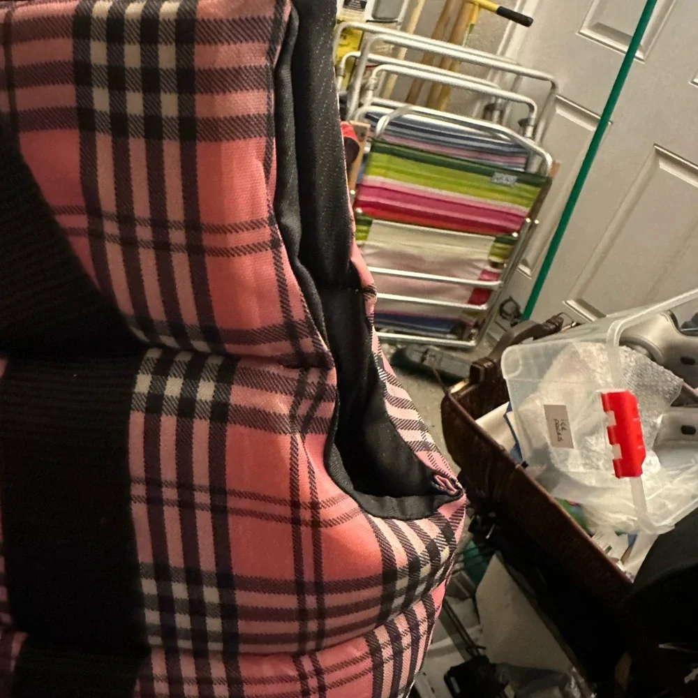 Pink Plaid Dog Carrying Bag